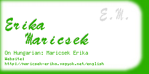 erika maricsek business card